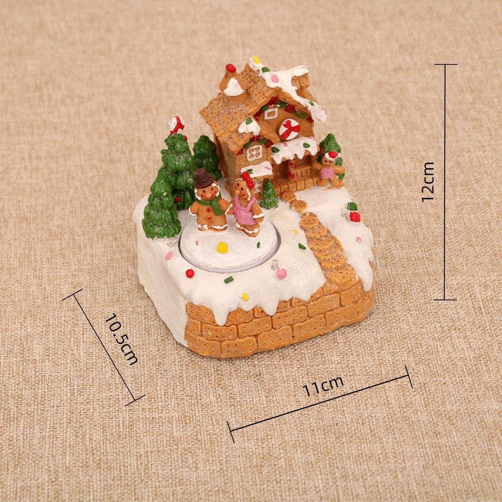 New Christmas LED Musical Light-up House Ornaments - Festive Colorful Snow House Decoration