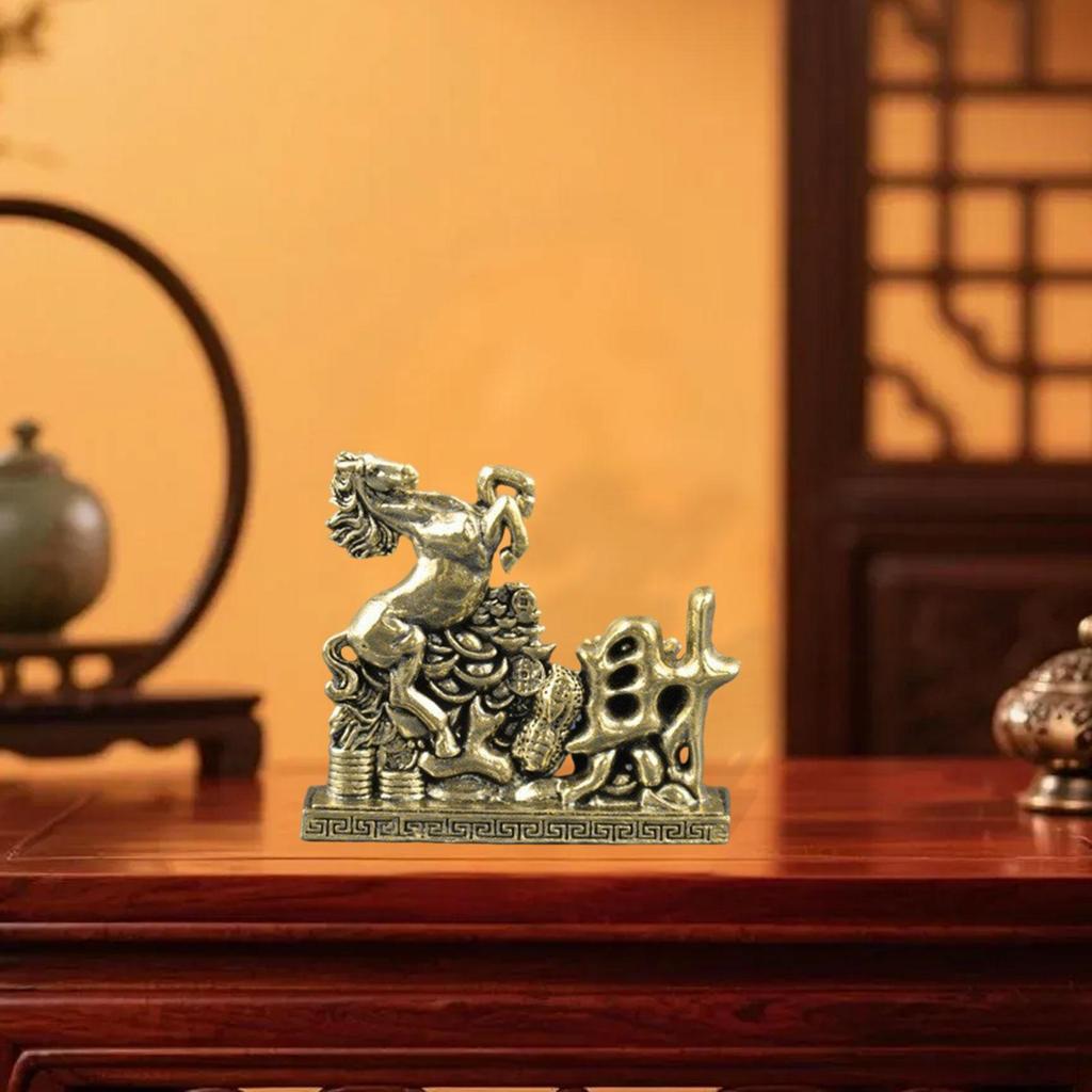 Pferdestatue Skulptur Chinesisches Jahr Dekoration für Schlafzimmer Büro Schreibtisch Schrank Bücherregal