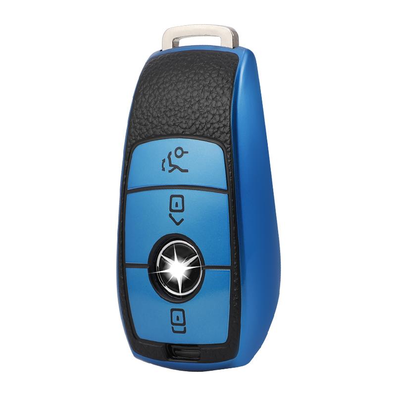 Leather Car Key Case Fashion TPU Car Key Cover Fit for Benz a B C E G K R S Class Smart Remote Key Case Protector