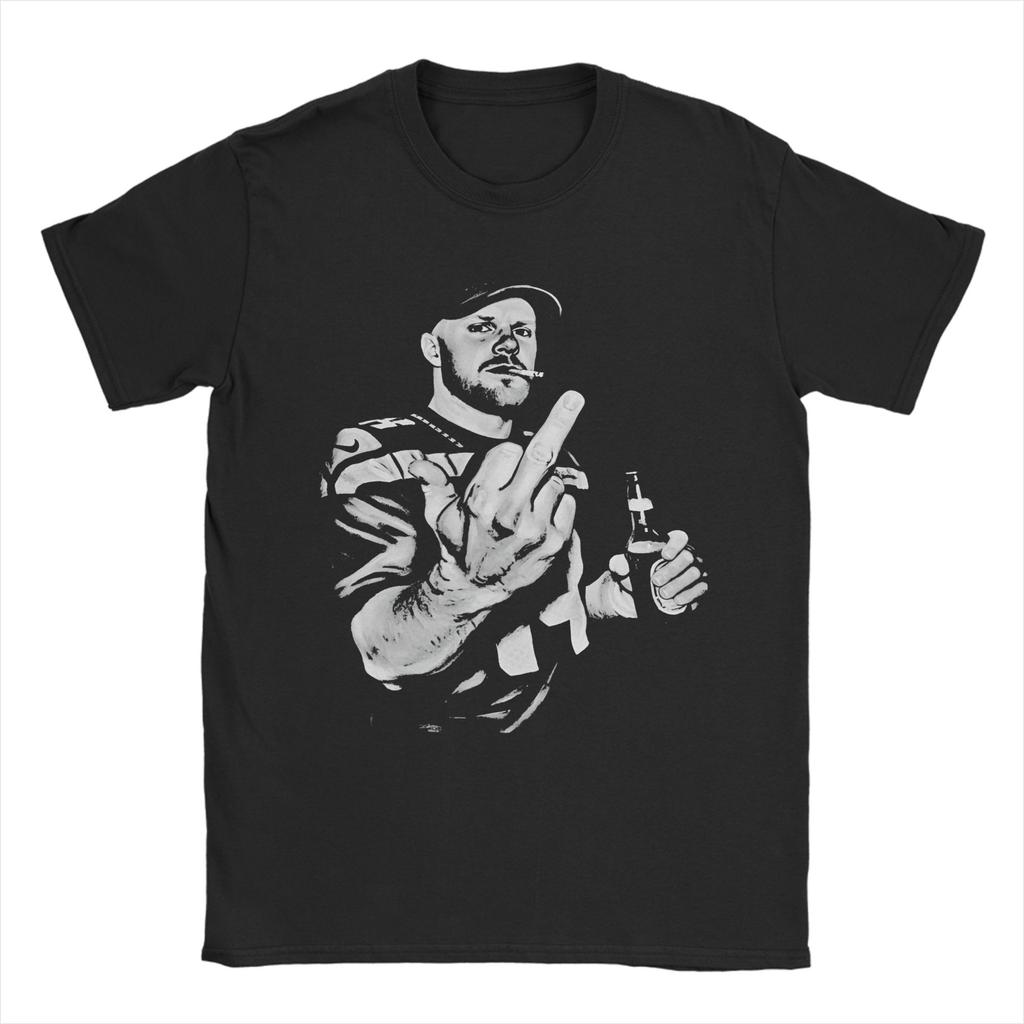 Sam Darnold Middle Finger T-Shirts for Men  Novelty Cotton Tees Round Neck Short Sleeve T Shirt Birthday Gift Tops