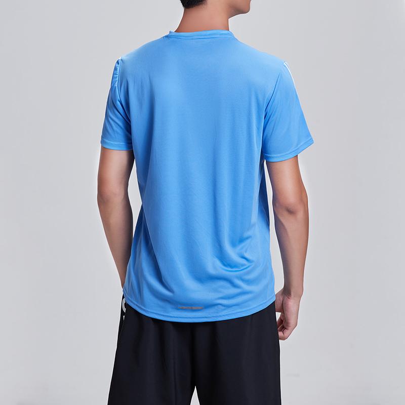 Adidas Striped Sports Training Breathable Short Sleeve T-Shirt Men Tops Blue EK2857