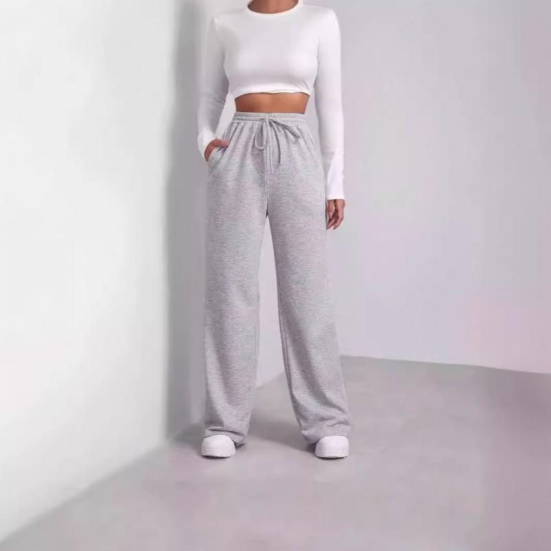 Womens Soft Fleece Lined Loose Fit Joggers High Waist Straight Leg Sweatpants Casual Wear