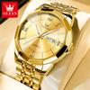 OLEVS Mens Watches Top Brand Luxury Gold Quartz Watch Men Stainless Steel Waterproof Fashion Men Wristwatches Relogio Masculino