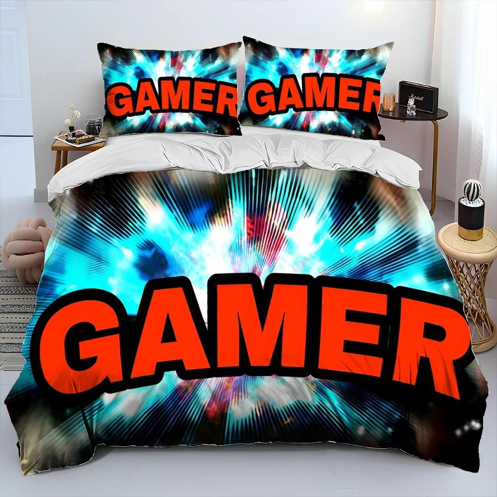 Gamer Game Over Cartoon Comforter Bedding CollectionDuvet Cover Bed Collection Quilt Cover PillowcaseKing Queen Size Bedding Collection Adult Boys