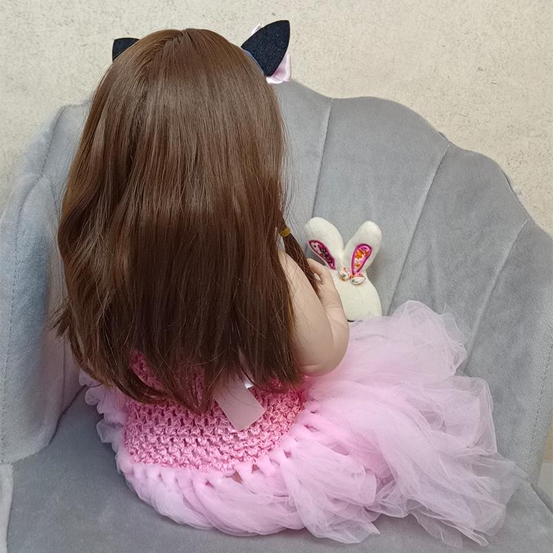 Bambole Reborn Bambola in Vinile in Silicone a Corpo Intero 55cm Rosa Bellezza Ragazza Realistica Bewborn Baby Principessa Bebe Bambole Reborn Doll Giocattoli