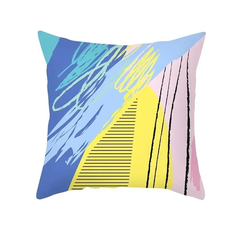 

Чехол на подушку для дивана в гостиную автомобиля, роскошный домашний декор, наволочка, абстрактные растения, цветы, красочный геометрический узор 66x66cm бордовый