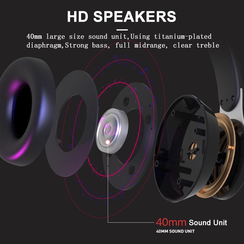 NEW 9D Surround Bass Gaming Headsets Foldable Wireless Bluetooth Earphones Noise Reduction Sports Headset With HD Mic Headphones