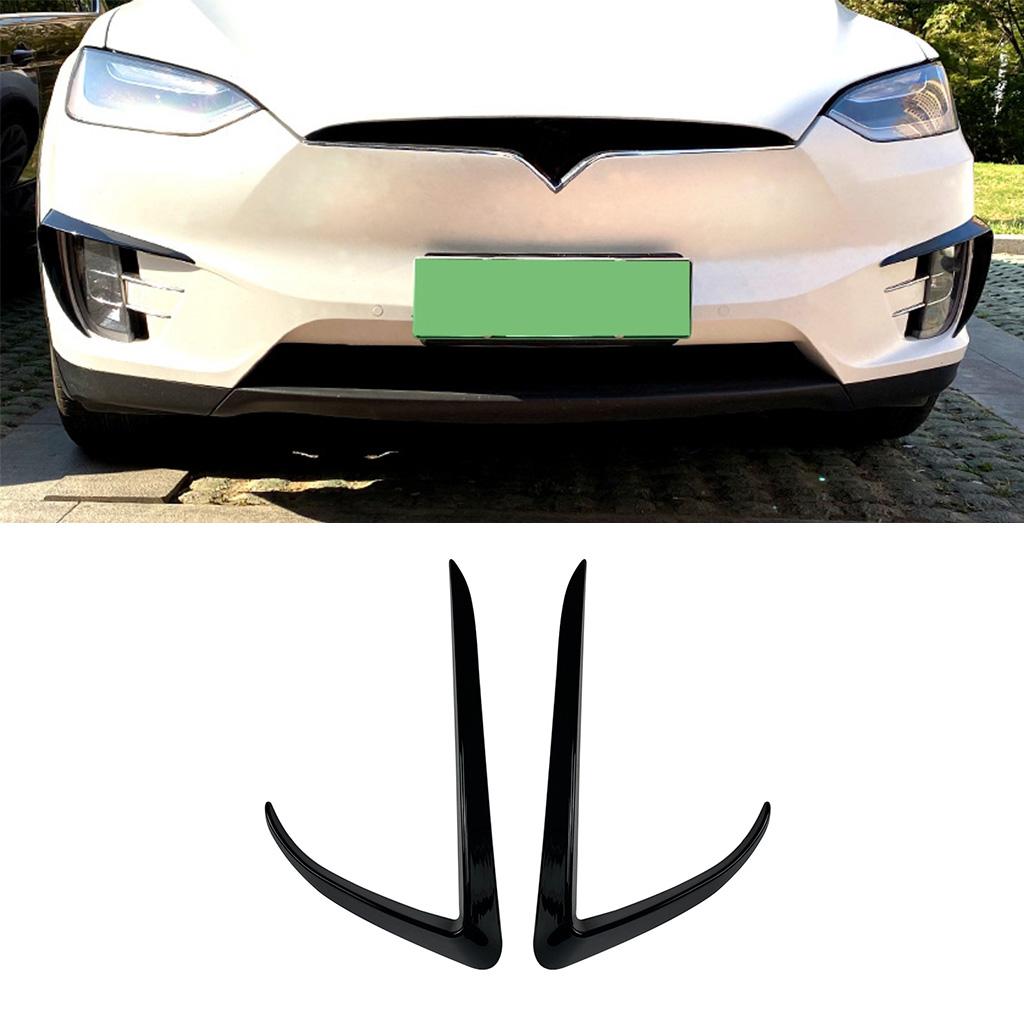 For Tesla Model X 2015 2016 2017 2018 2029 2020 Front Bumper Splitter Fog Lamp Grill Spoiler Cover Air Vent Wind Knife Body Kits