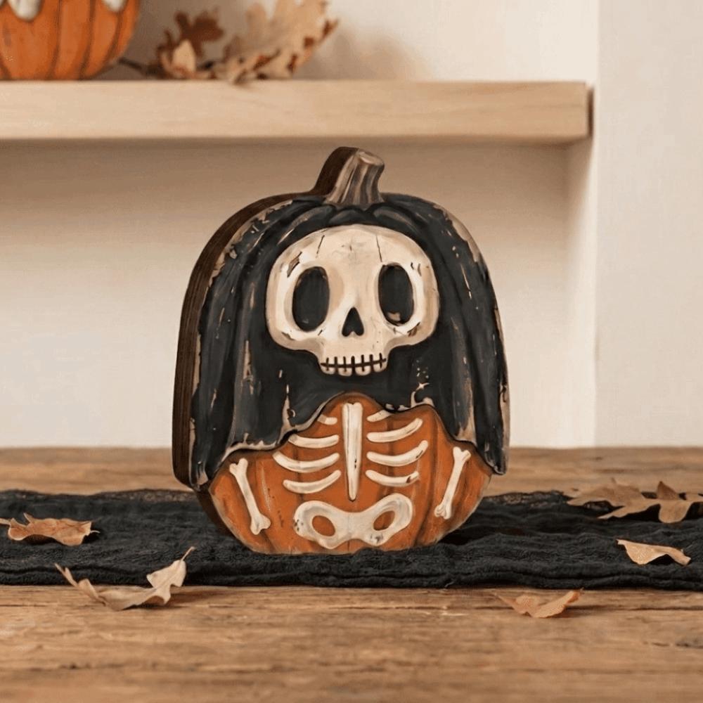 Pastoral Halloween Pumpkin Figurine Cartoon Pumpkin Table Ornament  Holiday Gifts