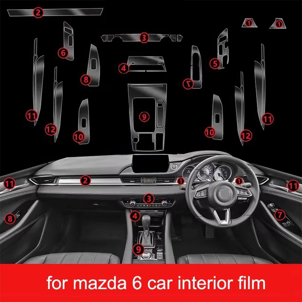 

For Mazda 6 Atenza 2020-2023 TPU Protection Film Interior Sticker Transparent Center Console Navigator Gear Door Car Accessories