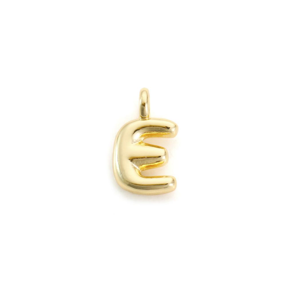 1 Stück Messing Charms Buchstabe Großbuchstaben Initialen "A-Z" 18K Echtsilber Vergoldet Anhänger Personalisierter Schmuckherstellung Zubehör