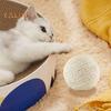 Palla Sisal per Gatti Giocattolo Interattivo con Tiragraffi a Palla per Gatti Pallina Tiragraffi Naturale in Sisal con Suono per Pulizia Denti e Addestramento Gattini