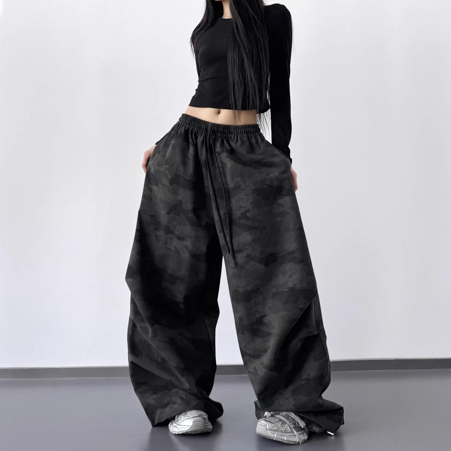 

Trendy Camouflage High-Waisted Wide-Leg Pants - Spring/Autumn Chic Casual 2026 XXL
