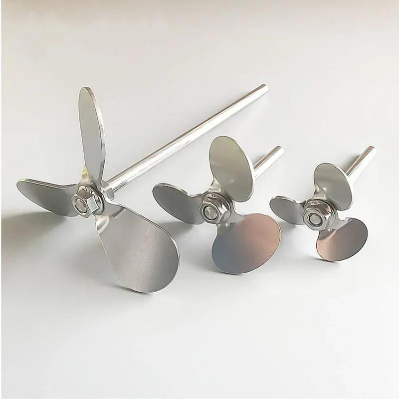 1pcs Lab Stainless Steel DIA40mm To 120mm Three Blade Propeller Stirring Dispersing Rod with Nut,Blade and Rod Choose Separetely