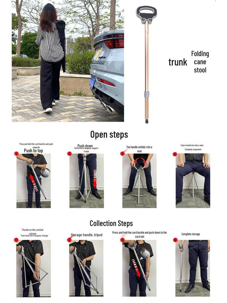 Compact Aluminum Trekking Pole: Outdoor Foldable, Multi-Functional, for Climbing and Hiking.
