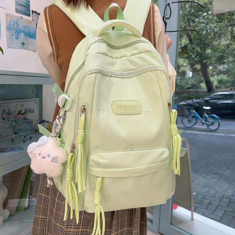 Women's Backpack Bow Embroidered Student Large Capacity Schoolbag