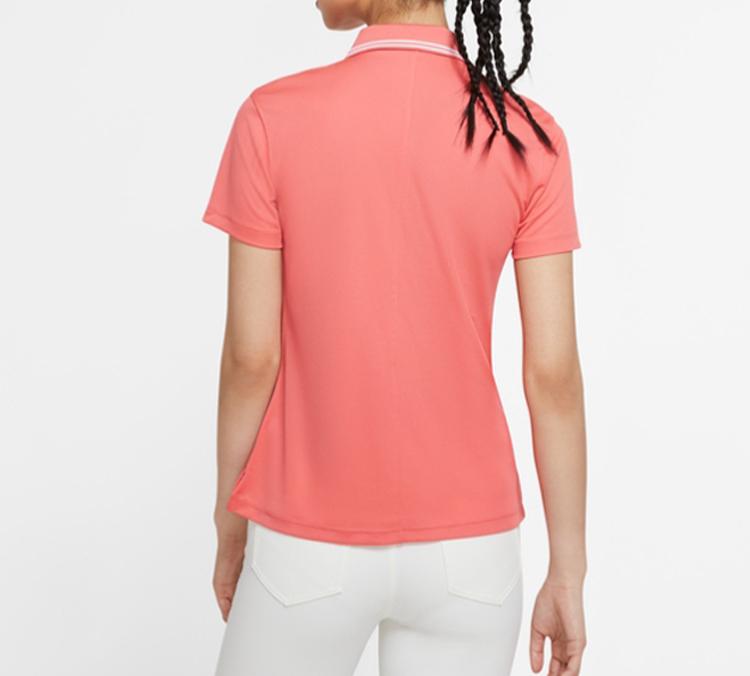 Nike Polo Shirts Women's Mysterious Ash Red Polo Collar Moderate Straight Fit BV0218-814