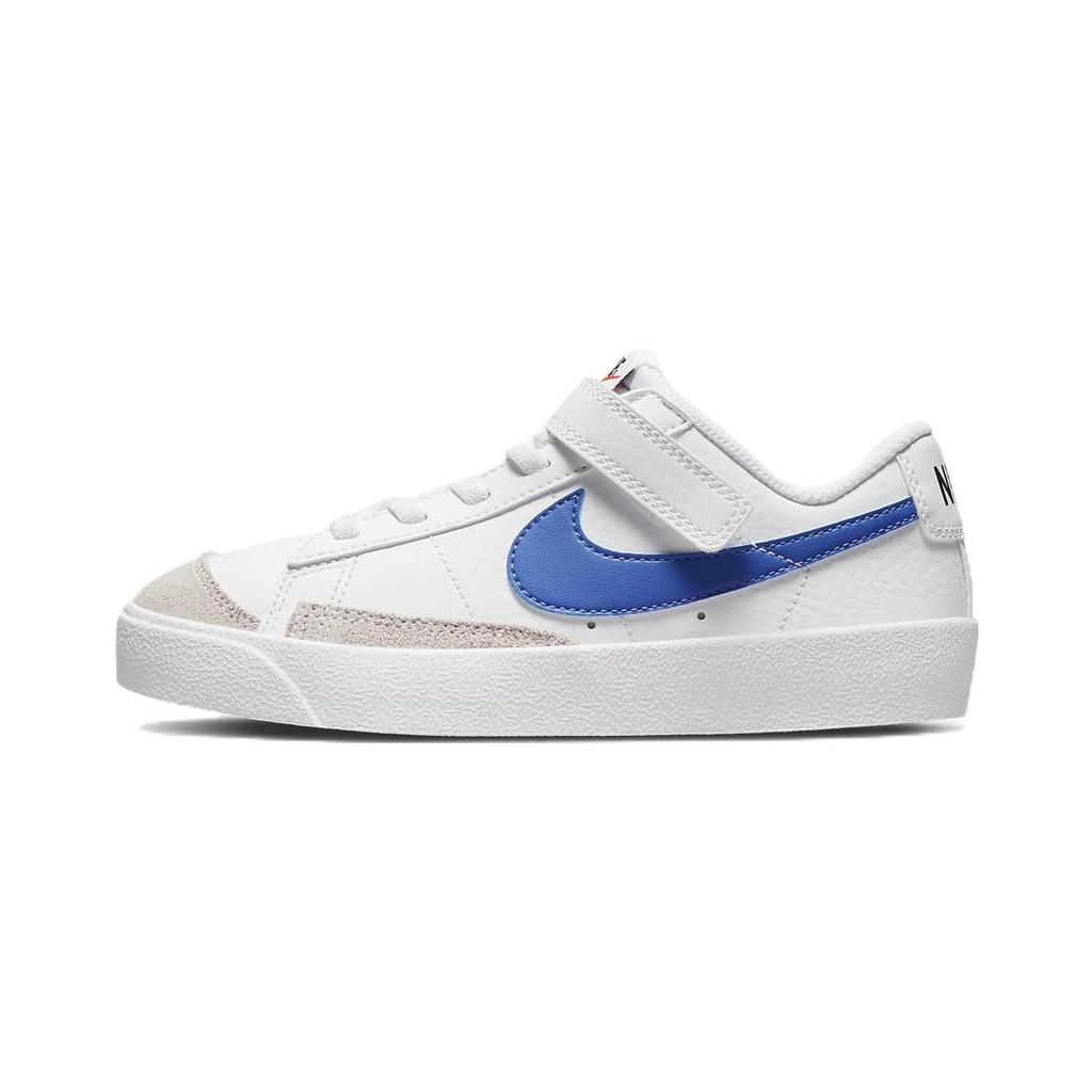 Nike Blazer 77 Casual Low top Kids' Skateboarding Shoes White Blue Children Aged 3 7 Years Old DA4075-109