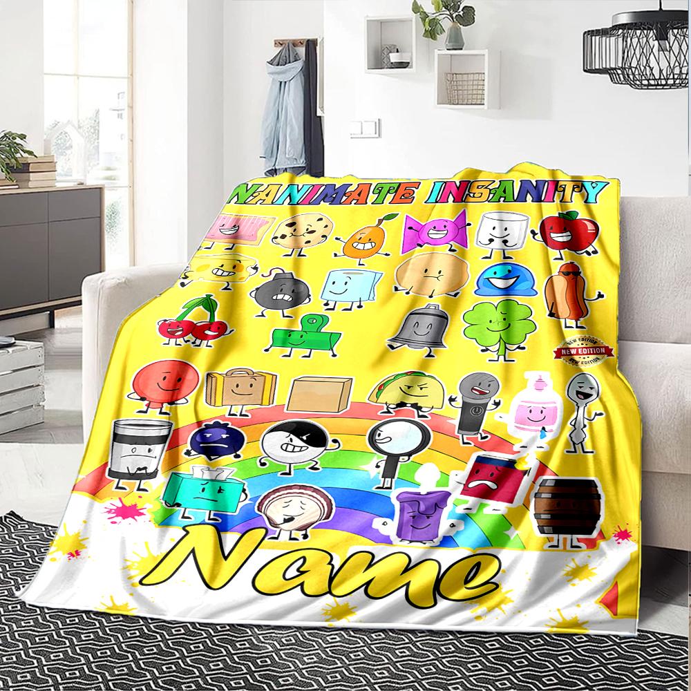 Customiz Name Personality Nanimate Insanity Blanket Soft &Warm Sofa Office Bed Travel Lunch Break Blanket, Gift Suitable All Seasons