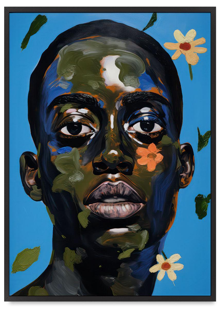 

Plakat portret twarz nowoczesna kwiaty 21x30 cm