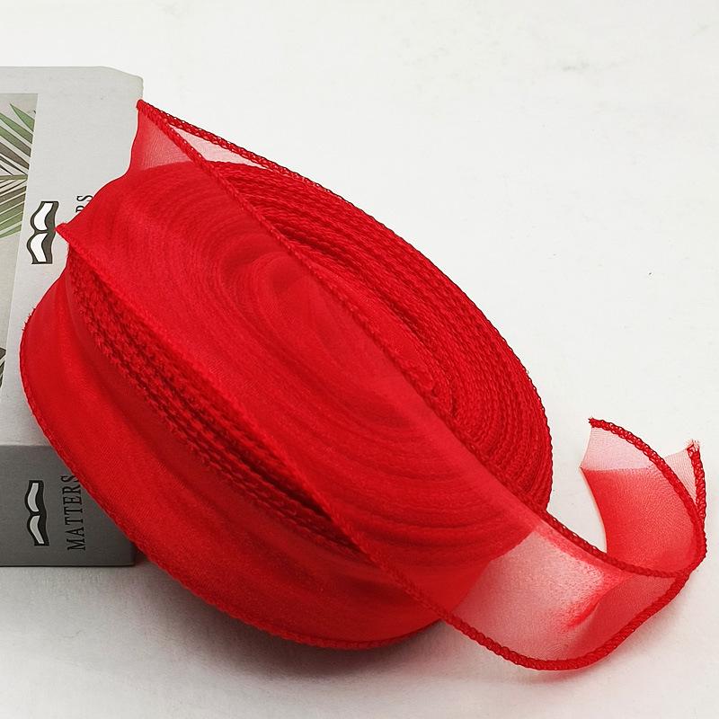 Large Fish Tail Yarn Ribbon with Flower Design - Handmade Binding Tape for Floral and Baking Packaging