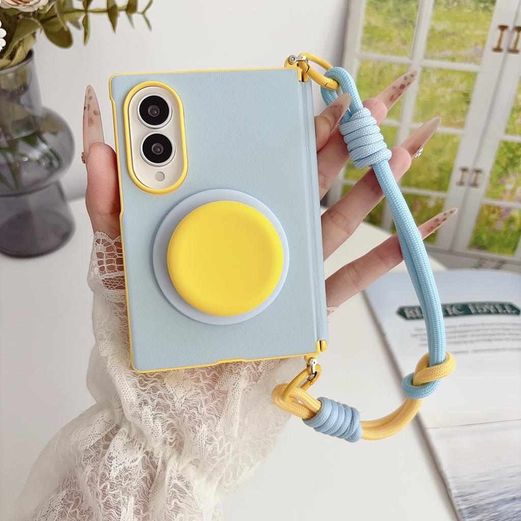 Custodia in Pelle con Supporto Magnetico Color-blocking Carina per Samsung Galaxy Z Fold8 Fold 8 Antiurto per Copertura di Protezione Cerniera Magsafe