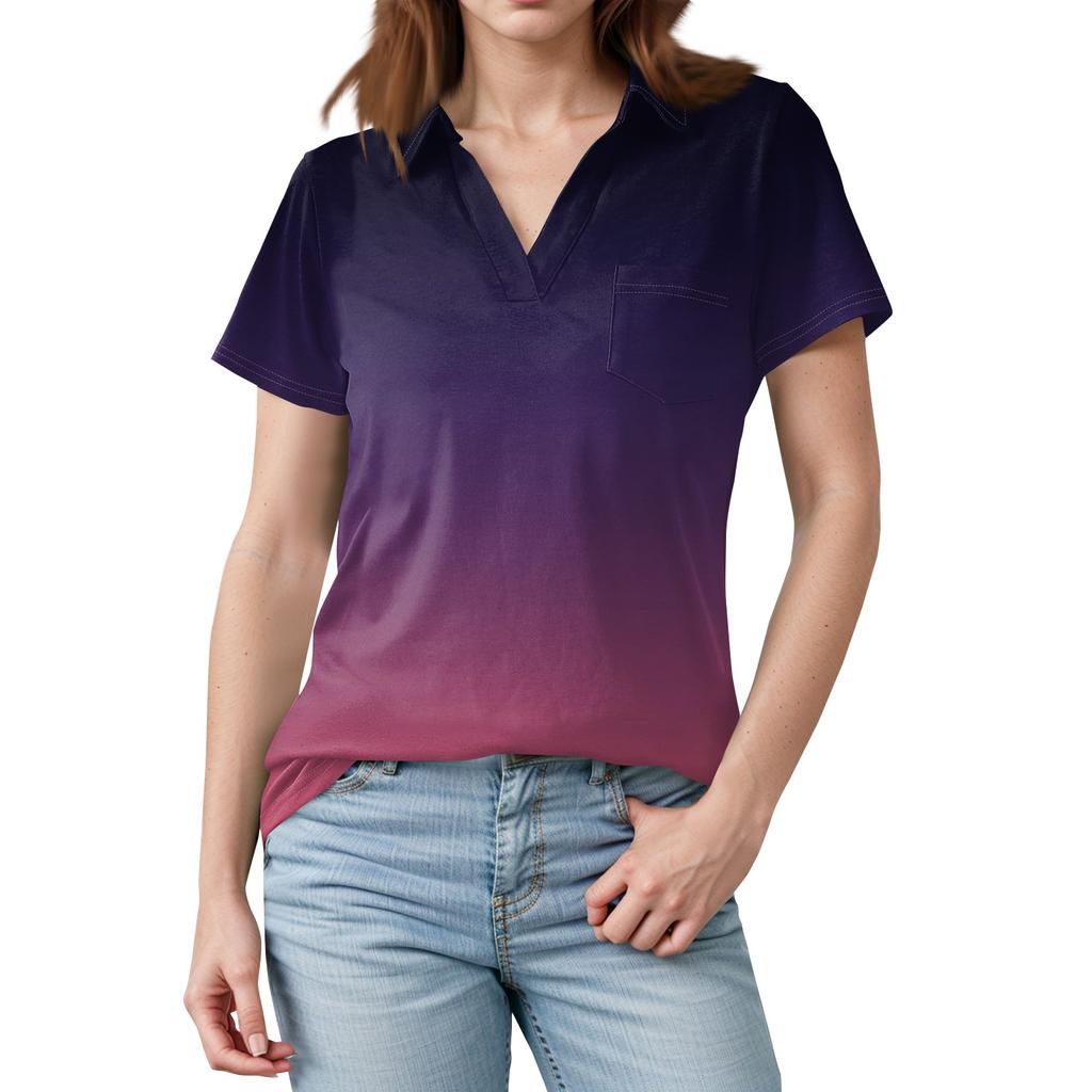 Womens Shirts Summer Business Casual Work Tops Short Sleeve Button Down Collared V Neck Blouse T-Shirt