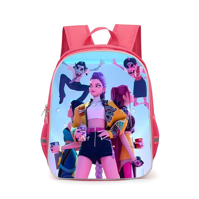 KPop Demon Hunters Kids Large Capacity Layered Backpack Students School Bags for Girls Boys Cartoon Bookbag Travel Backpack