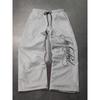 Men's Multifunctional Solid Color Drawstring Loose Casual Sports Pants, Classic Letter Pattern Print, Men's Casual Wide Leg Pants