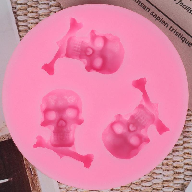 Halloween Skull Silicone Mold 3D Fondant Mold DIY Resin Ornament Mold Nonstick