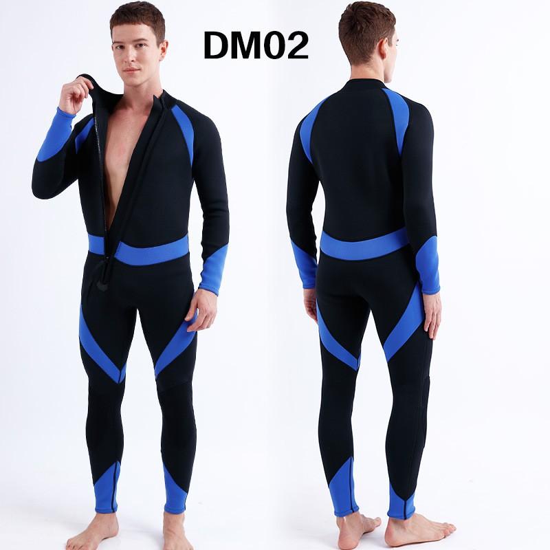 3mm Neoprene Full Wetsuit Men - Warm Long Sleeve Dive Suit Surfing Snorkeling Cold Water Swimming