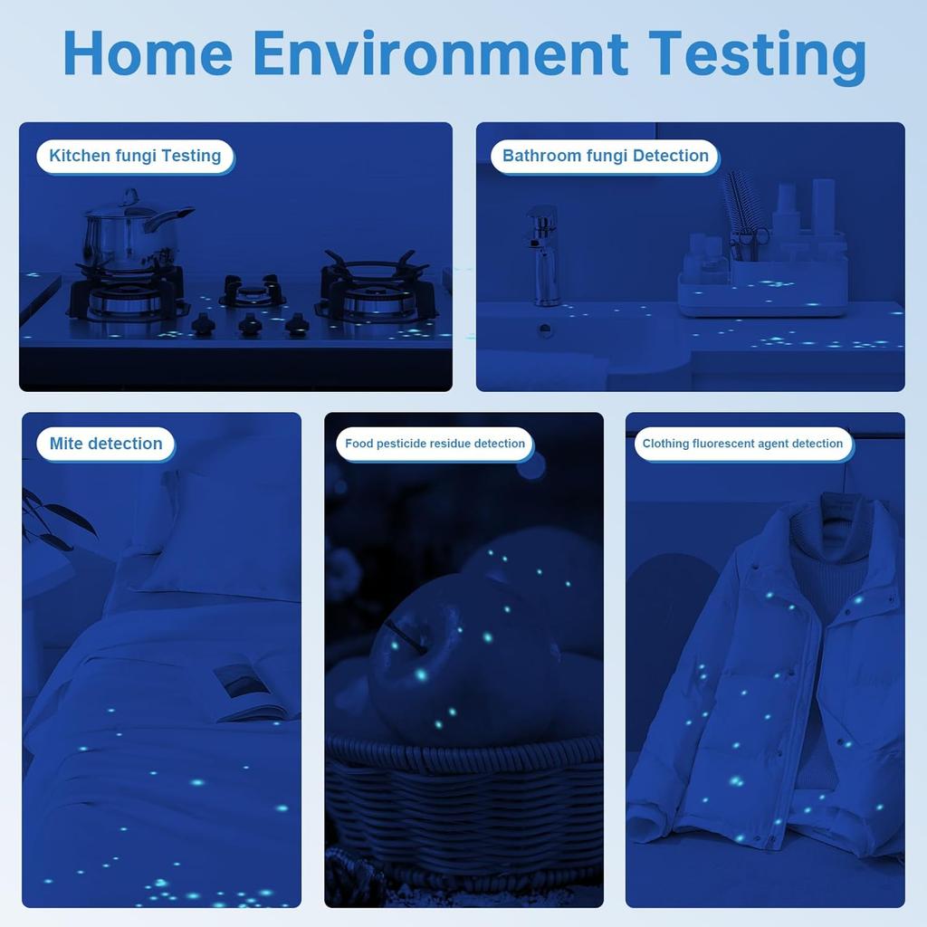 Woods Lamp Skin Analyzer, Portable Handheld Woods Lamp Light for Dog Skin Fungal Infection, Cat Ringworm, SPA, Salon, and Home Environmental Testing