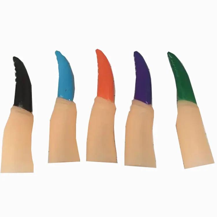 10Pcs Halloween Colorful Vampire Long Nail Finger Cover Holiday Dancing Party Halloween Cosplay Kids Plastic Fake Ghost Fingers