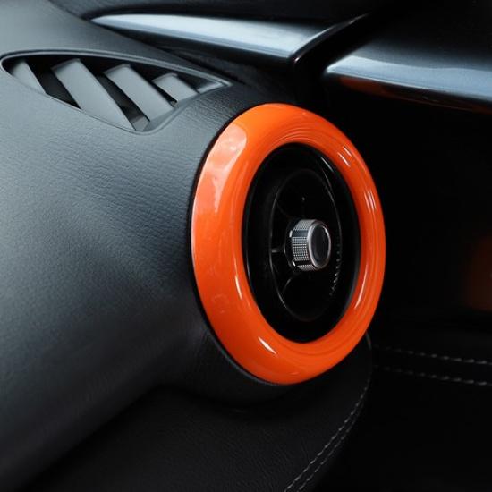 Orange ABS Inner Dashboard Air Vent Trim Cover Ring For Mazda MX-5 Miata 2016-23