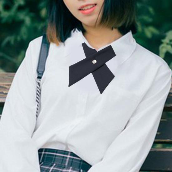 Cămașă cravată pentru femei Design de culoare solidă Închidere ușoară cu cataramă Design încrucișat Cravată pentru gât Uniforme de lucru pentru absolvire Cravată pentru studenți