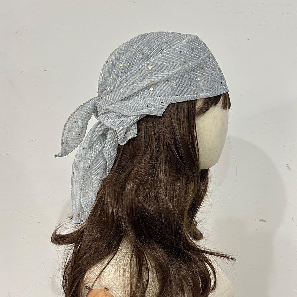 60cm*60cm Hairband Wrinkle Head Wraps Stylish Chemo Beanie Headwraps All Season