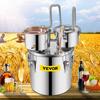 VEVOR Still Distiller 5Gal 21L Stainless Steel Water Distiller Copper Tube with Circulating Pump Home Brewing Kit Build-in Thermometer for DIY Whisky