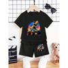 Summer Boys' Black Short Sleeved Shorts Set