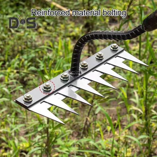 Odłączany grabie ogrodowe ze stali manganowej do wyrywania chwastów Ręczny pazur do usuwania chwastów do wyrywania korzeni w ogrodzie, spulchniania gleby i grabienia trawy