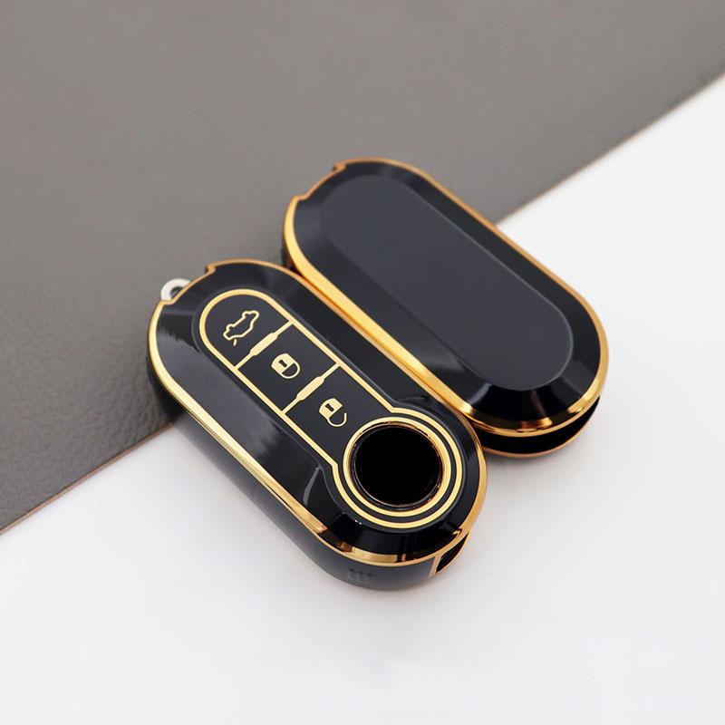 Autoschlüsselgehäuse für Fiat 500 Ducato Panda 500L Punto Lancia Musa für Citroen Jumper für Peugeot Boxer TPU-Klappschlüsselgehäuse