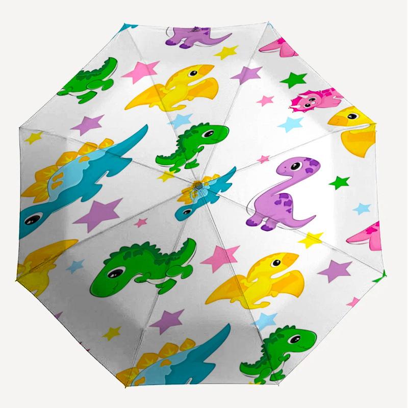1PC Dinosaur StarsAutomatic Open/Close Umbrella with Windproof, 8-Rib Sturdy Canopy, Durable Ribs, Fashionable Design, Outdoor Accessory, Fun Prin, Ho