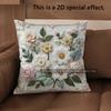 2D Vintage Embroidered Floral Throw Pillow Covers Pattern Cushion Cover Suitable For Sofa Bedroom Car Pillow Cover