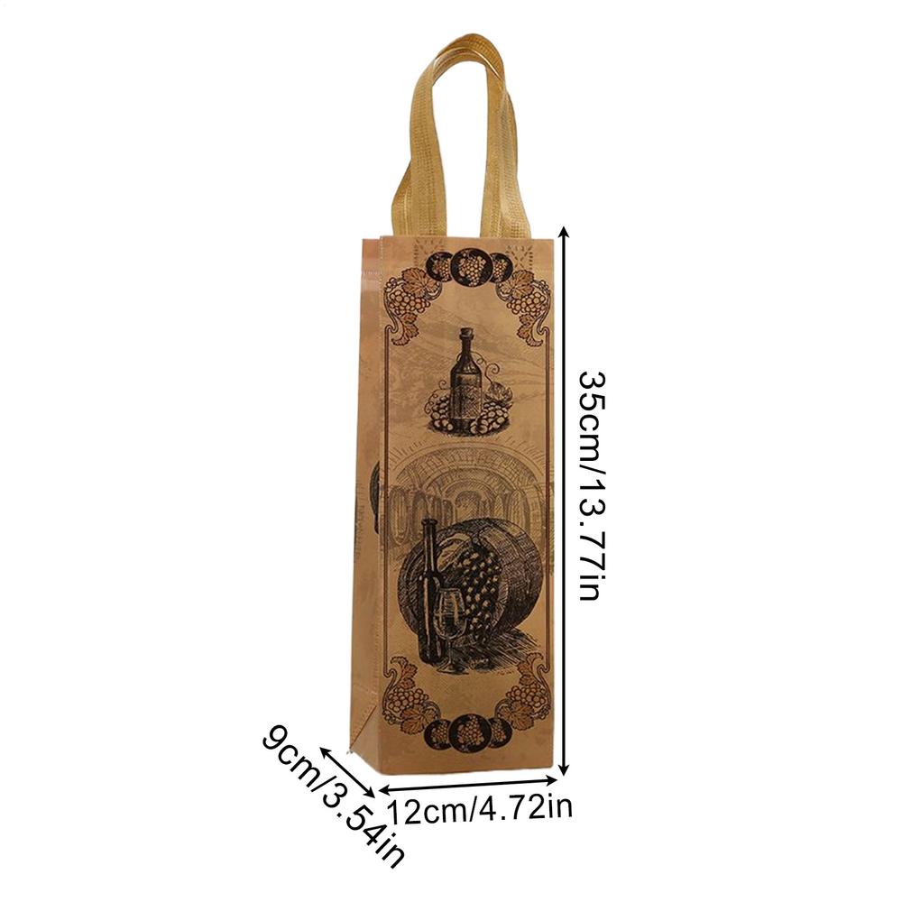 

Bottle Bags 12 Pieces Vintage Non-Woven Pouch With Handle Foldable Champagne Bottle Pouch For Men Christmas Wedding Birthday Others