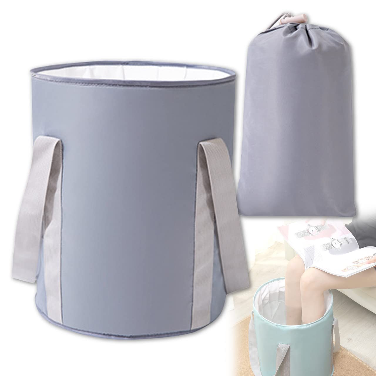 

Складное ведро VICHE CATT, Изолированное ведро для ножной ванны, Складное ведро для улицы, Портативное, Компактное, Универсальное, В комплекте сумка для хранения (Большой, Серый)