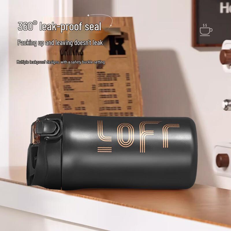 OLOEY Portable Stainless Steel Double-Drink Insulated Coffee Mug