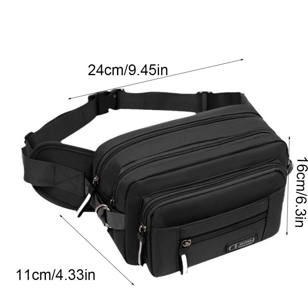 Zipper Waist Bag Multi Layer Shoulder Bag Fashion Sport Chest Bag Travel