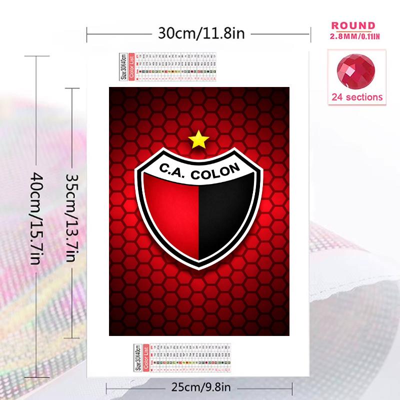 Club Atlético Colon 100% Round Full Drill 5D DIY Diamond Painting Embroidery Cross Stitch Rhinestone Décor