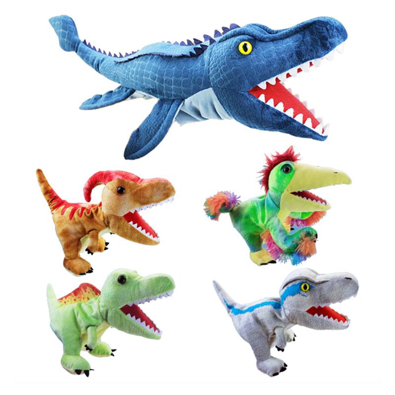 11 Style Dinosaur Hand Puppet Plush Toys Performance Hand Gloves Control