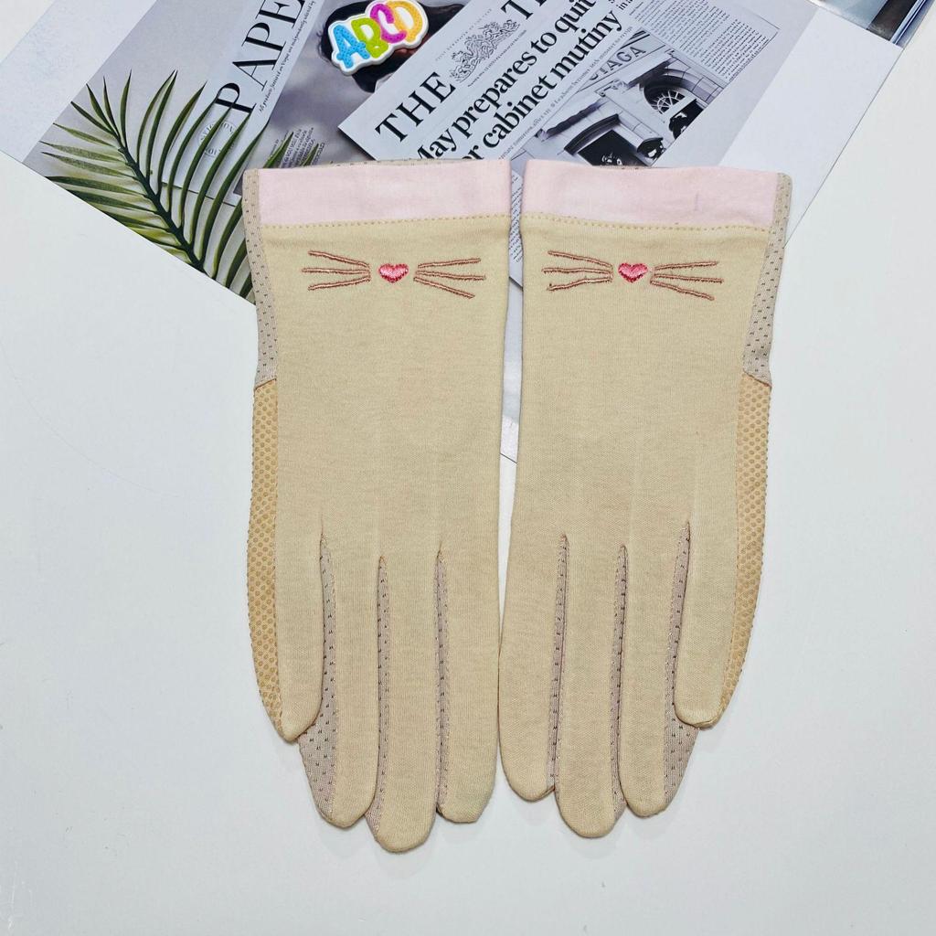 Women's Thin Cotton Summer Sun Protection Gloves - Outdoor, Cycling, Touchscreen, Driving, UV Shield