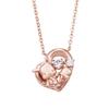 White Clover Pochacco Sanrio Characters Dancing Stone Necklace Pendant Open Heart Pink Gold Silver 925 Cubic Zirconia SAPOC-N005PG
